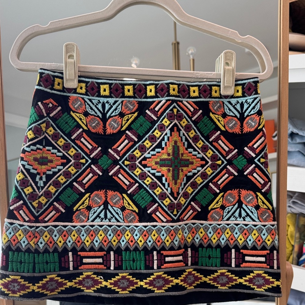 Alice + Olivia Multicolor Geometric Mini Skirt